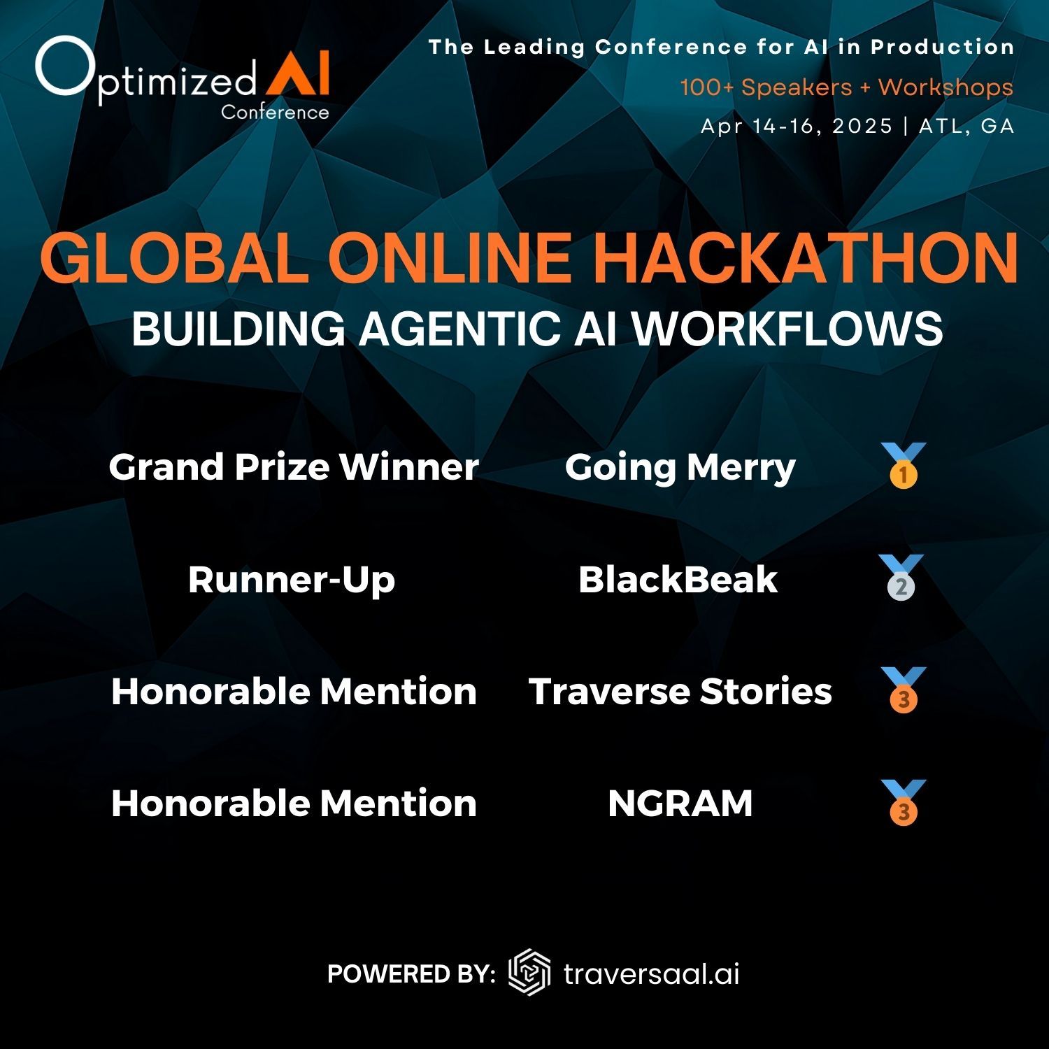 Traversaal x Optimized AI Hackathon Award Image